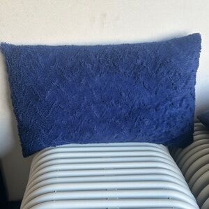 Fluffy Blue Rectangular Pillow